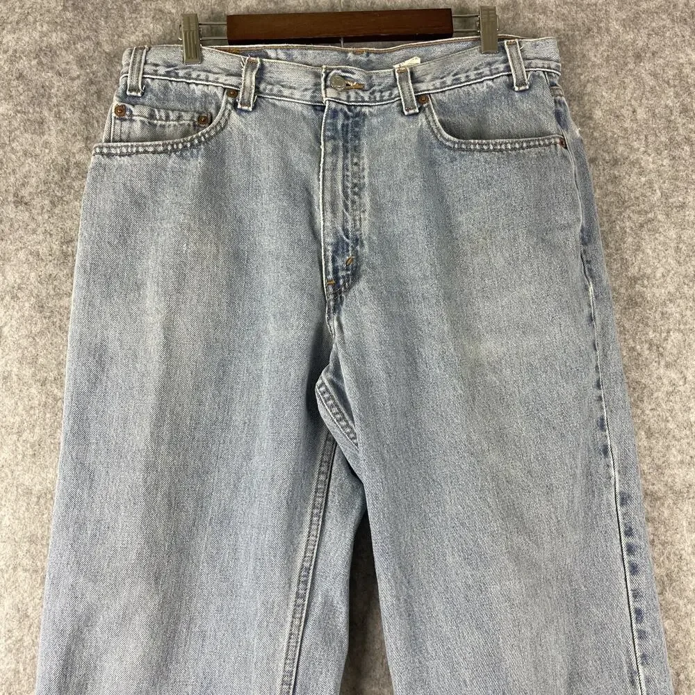 Vintage Levis 550 Jeans Mens 36x34 Relaxed Fit Light Wash 90s Thrashed Destroyed